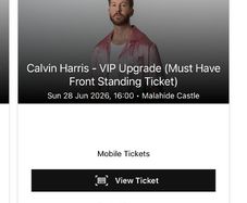 Calvin Harris VIP upgrade
