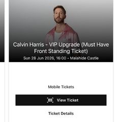 Calvin Harris VIP upgrade