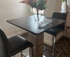 Breakfast bar and high stools