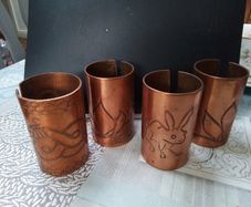 Four  Vintage Copper Napkin Rings