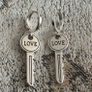 Silver Plated Key Earrings Image 4