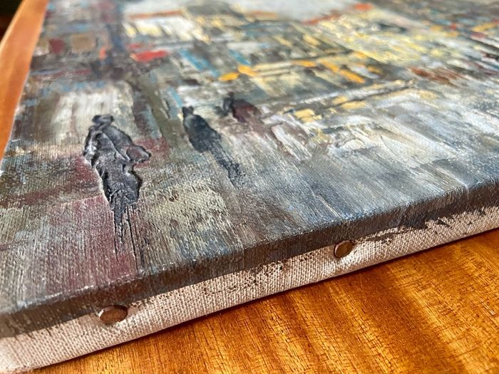 Mid Century Impasto oil on canvas painting