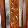 Hand Carved Long Balinese Wooden Sunflower Floral Relief Wall Art Decor Panel Image 5