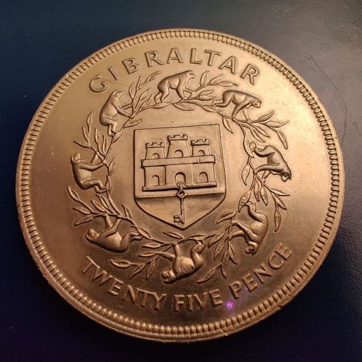 Gibraltar 25 Pence 1977 - Elizabeth II Silver Jubilee