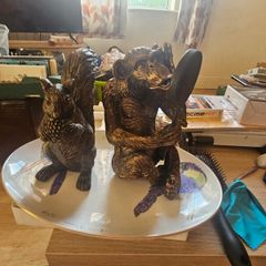 Monkey and Squirrel Bronze Effect Ornaments