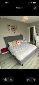 Double Grey Upholstered Bed Frame