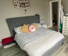 Double Grey Upholstered Bed Frame