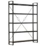 5-Tier Bookcase Black 140x30x180 cm Solid Mango Wood Image 5