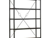 5-Tier Bookcase Black 140x30x180 cm Solid Mango Wood