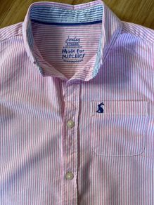 Joules baby pink and blue pin stripe shirt age 9 excellent condition!!!