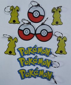 3d printed Pokemon Keyring and others.