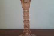 Art Deco Walther and Sohne 'Mary' Pink Frosted Glass Candlestick