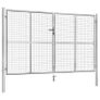 Garden Gate Galvanised Steel 306x200 cm Silver Image 2