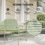 4-Seater Garden Set, 2-Seater Sofa, 2 Chairs, Tempered Glass Table Steel Frame Green Image 5