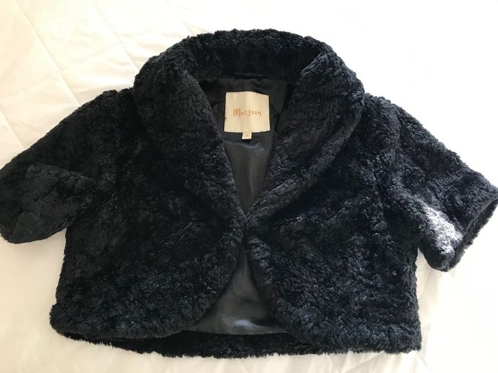 Monsoon Fur Shrug Size M (UK12)