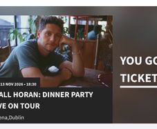 2 x Niall Horan Standing Tickets ( Friday 13th November 2026, 3 Arena, Dublin ).