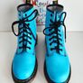 Dr Martens Pascal 1460 blue teal patent leather ankle boots 8 hole UK5 EU 38 US7 Image 2