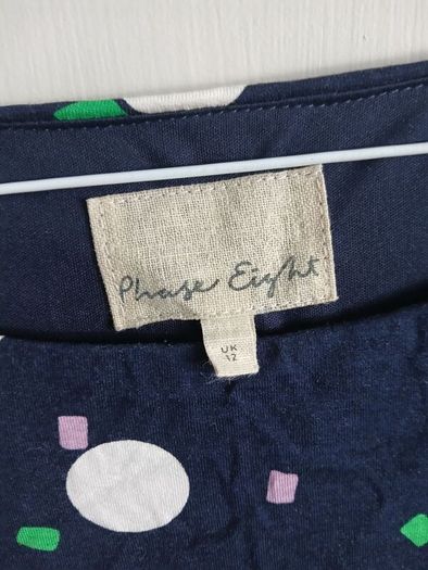 Phase wight ruched navy jersey with geometric print and pockets