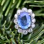 Beautiful Art Deco Sapphire & Diamond Ring - Platinum Image 5