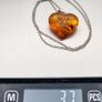 Natural Baltic Amber Heart 925 Silver Necklace Image 9