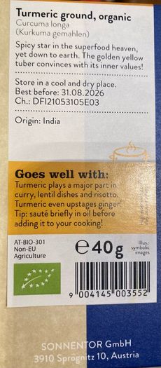 Turmeric ginger organic powder