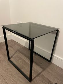 Side Table smoked black glass