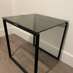 Side Table smoked black glass