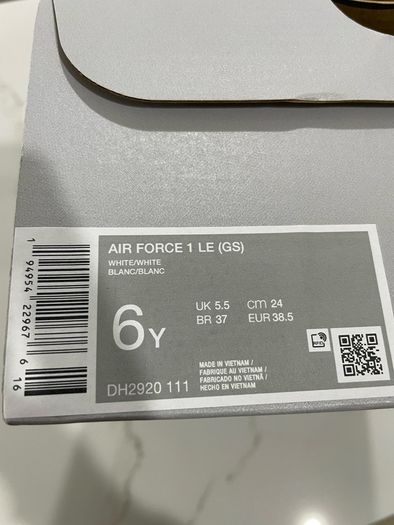 The Nike Air Force 1, UK5.5
