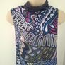 Comma Navy Multicoloured Shift dress 10 ) Image 2