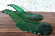 Upcycled Handmade Fused Green Glass Beer Bottles
