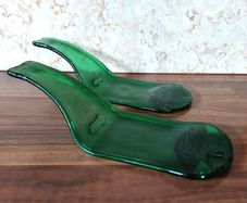 Upcycled Handmade Fused Green Glass Beer Bottles