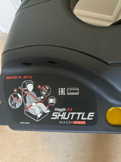 New Peg Perego Car Seat 2-3 Shuttle Isofix  - Black Liquorice