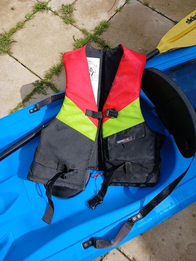 Kayak , wet suit and life jacket