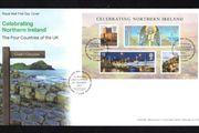 2008 Great Britain Celebrating Northern Ireland Commemorative Stamps Miniature Sheet addressed First Day Cover (FDC) with Edinburgh pictorial cancel