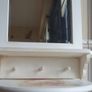 French country cream floral mirror with shelf Image 2