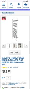 Brand new Electric heated towel rail.