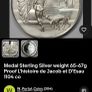 Medal Sterling Silver 925  weight 65gProof L'histoire de Jacob et D'Esau 1104 co Image 4