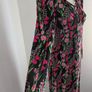 New. Warehouse Size 8 Black Floral print dress with frill trim. Image 3