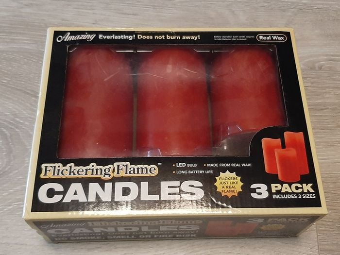 Red Battery LED Flameless Candles 3 pack