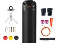 main image for ad Punching Bag for Adults, 4ft PVC Heavy Boxing Bag Set, Punching Bag with Chains and Gloves, Hanging Boxing Bag for MMA Karate Judo, Muay Thai Kickboxing Boxing, Home Gym Training, (Unfilled)