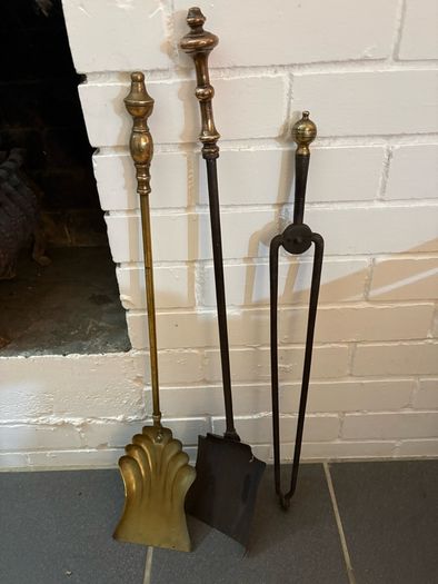 Antique Fireside COMPANION TOOLS, Shovels Tongs Victorian