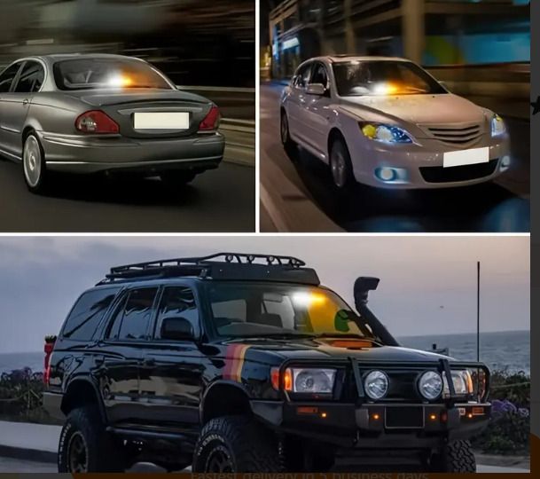 Car suction cup 8 strobe flashing light  LED  yellow and white