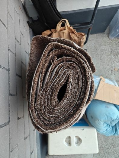 brown carpet cut off