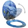 WC Toilet Seats 2 pcs with Soft Close Lids MDF Dolphins Design Image 3