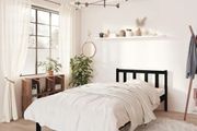 Bed Frame without Mattress Black Solid Wood Small Single