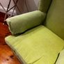 Green high back armchair with arm covers Image 2