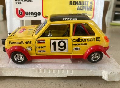 Renault 5 Alpine Scale 1/24 Burago Rare