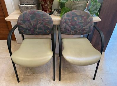 2 x Solid Padded Wooden Carver Dining Chairs - Can Deliver