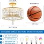 Gold Crystal Ceiling Lights,3-Light Modern LED Chandeliers Fitting,Industrial Crystal Semi Flush Mount Ceiling Lighting for Hallway Living Room Kitchen Bathroom,Dia 36.5cm Image 2