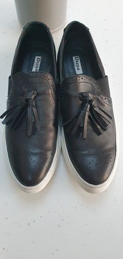 DUNE leather tassel brogue slip-ons Sz 40 (7-7.5UK)